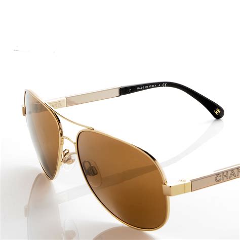 chanel pilot sunglasses gold|Chanel aviator sunglasses nordstrom.